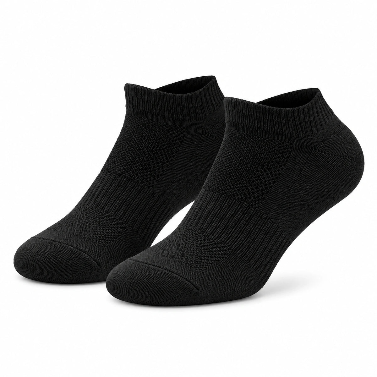 Chaussettes courtes 43-46 en textile tricoté noir - style sportif respirant