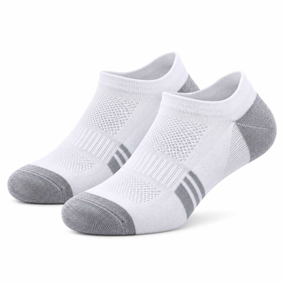 Chaussettes basses 35-38 en maille blanche et grise pour sport respirantes