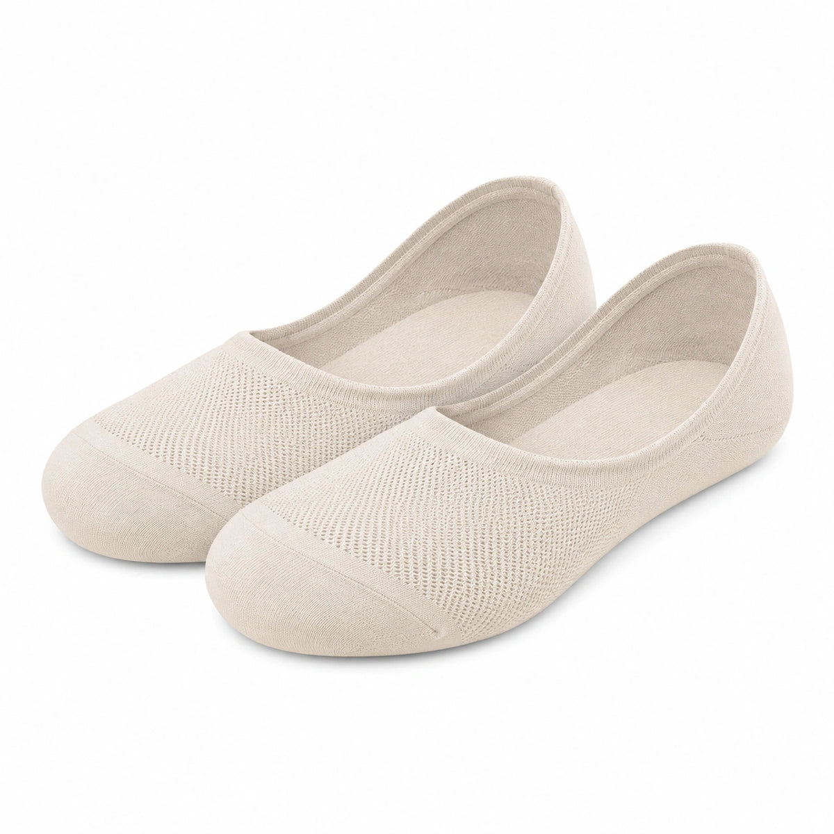 Chaussettes invisibles 35-38 en textile tricoté beige - coupe basse respirante